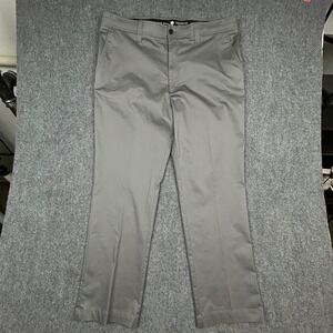 Oak Hill Tech Pant Mens 42x32 Grey Straight Fit Stretch Zipper Pocket DXL 3148